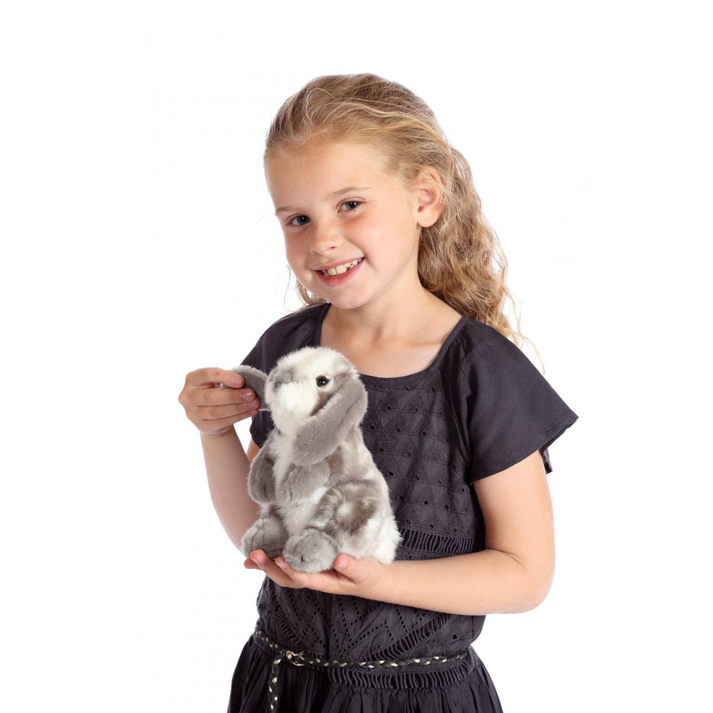 Peluche - peluche lapin bélier gris - 18 cm gris