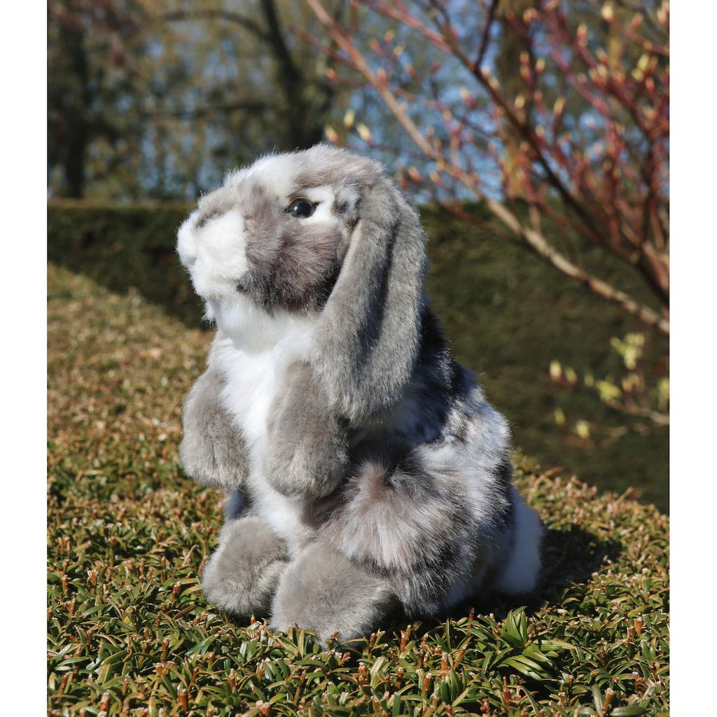 Peluche - peluche lapin bélier gris - 18 cm gris