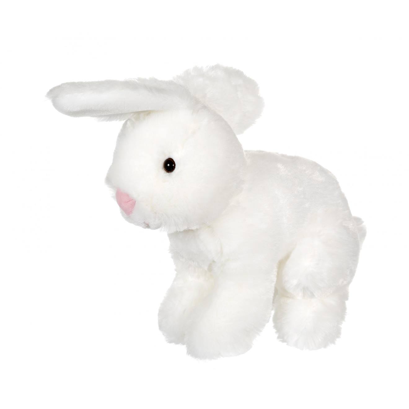 Peluche - peluche lapin flammé douceur blanc - 25 cm blanc