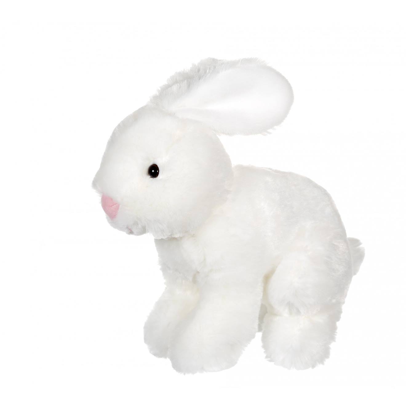 Peluche - peluche lapin flammé douceur blanc - 25 cm blanc