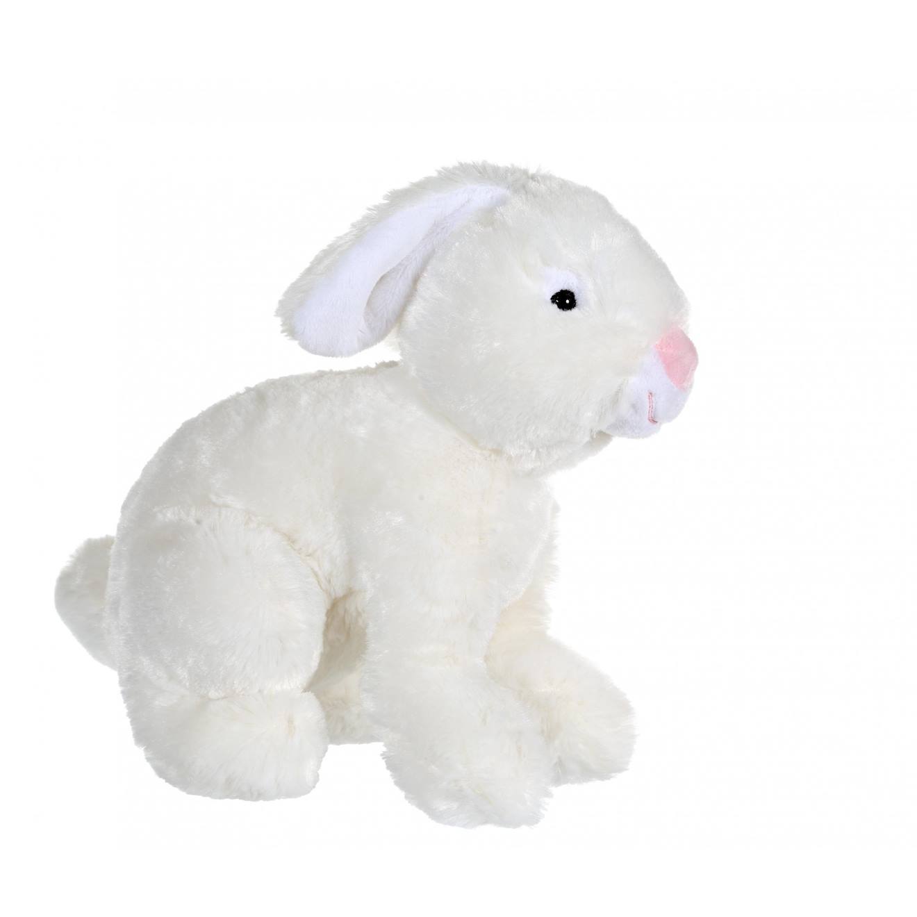 Peluche - peluche lapin flammé douceur blanc - 25 cm blanc