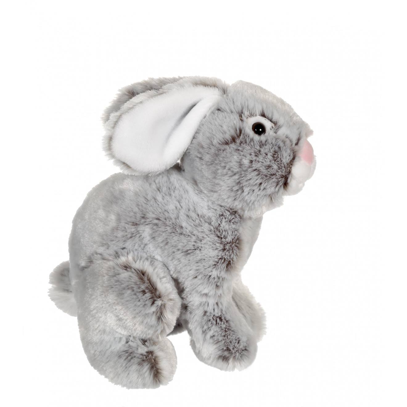 Peluche - peluche lapin flammé douceur gris - 25 cm gris