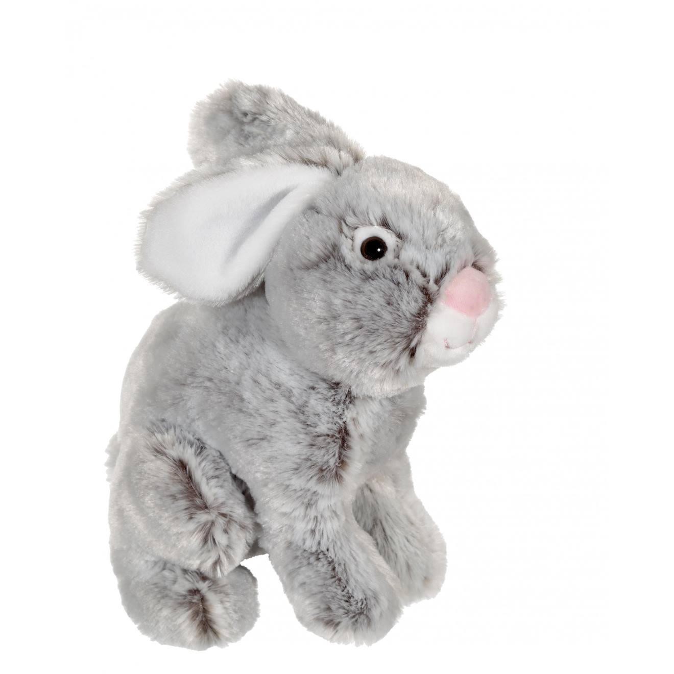 Peluche - peluche lapin flammé douceur gris - 25 cm gris