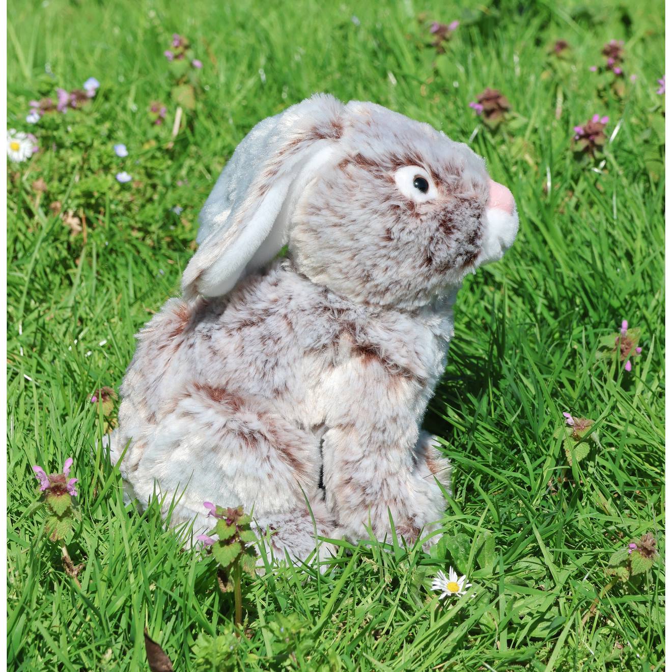 Peluche - peluche lapin flammé douceur marron - 25 cm marron