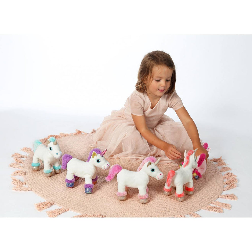 Peluche - peluche lica bella sonore, blanche et violet 22 cm violet