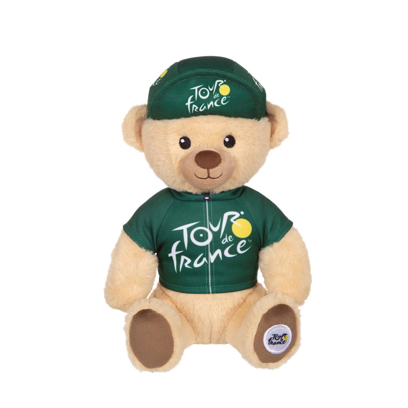 Peluche - peluche officielle ours tour de france - maillot et casquette sprinteur vert - 24 cm vert