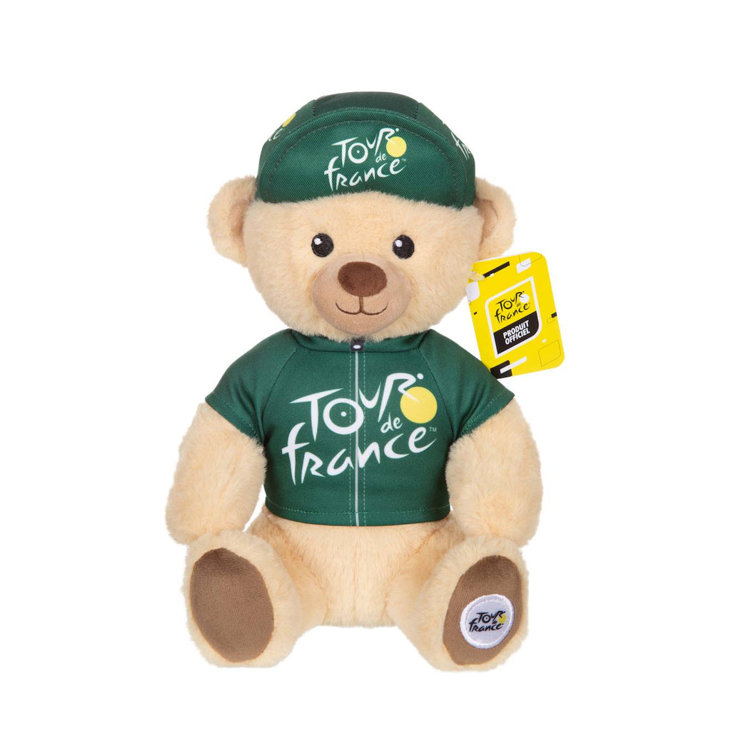 Peluche - peluche officielle ours tour de france - maillot et casquette sprinteur vert - 24 cm vert
