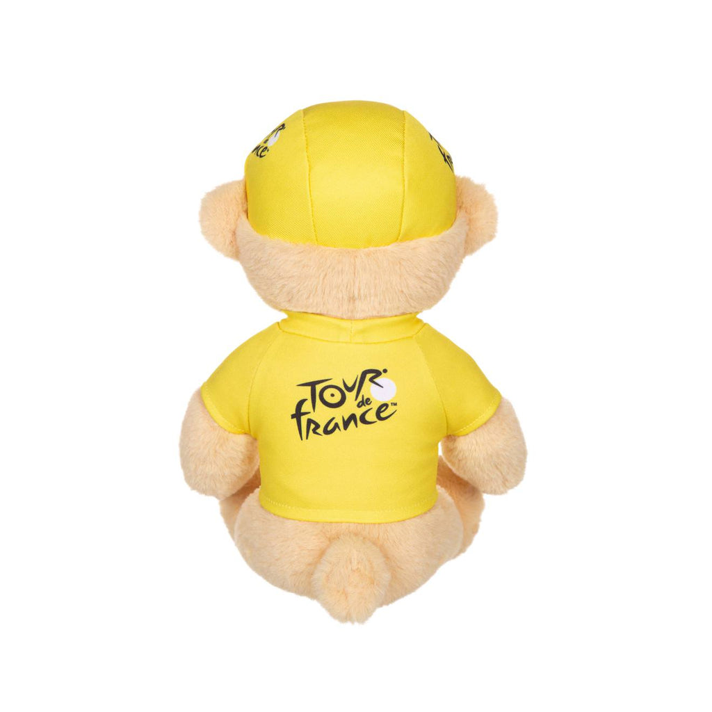 Peluche - peluche officielle ours tour de france - maillot et casquette vainqueur étape jaune - 24 cm jaune
