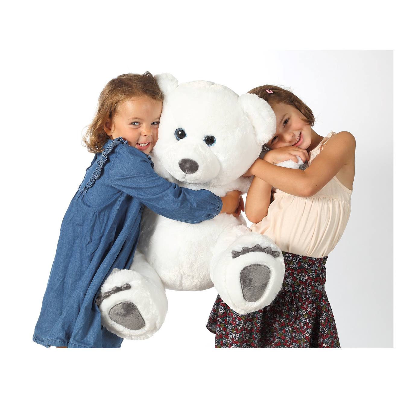 Peluche - peluche ours polaire - 80 cm blanc
