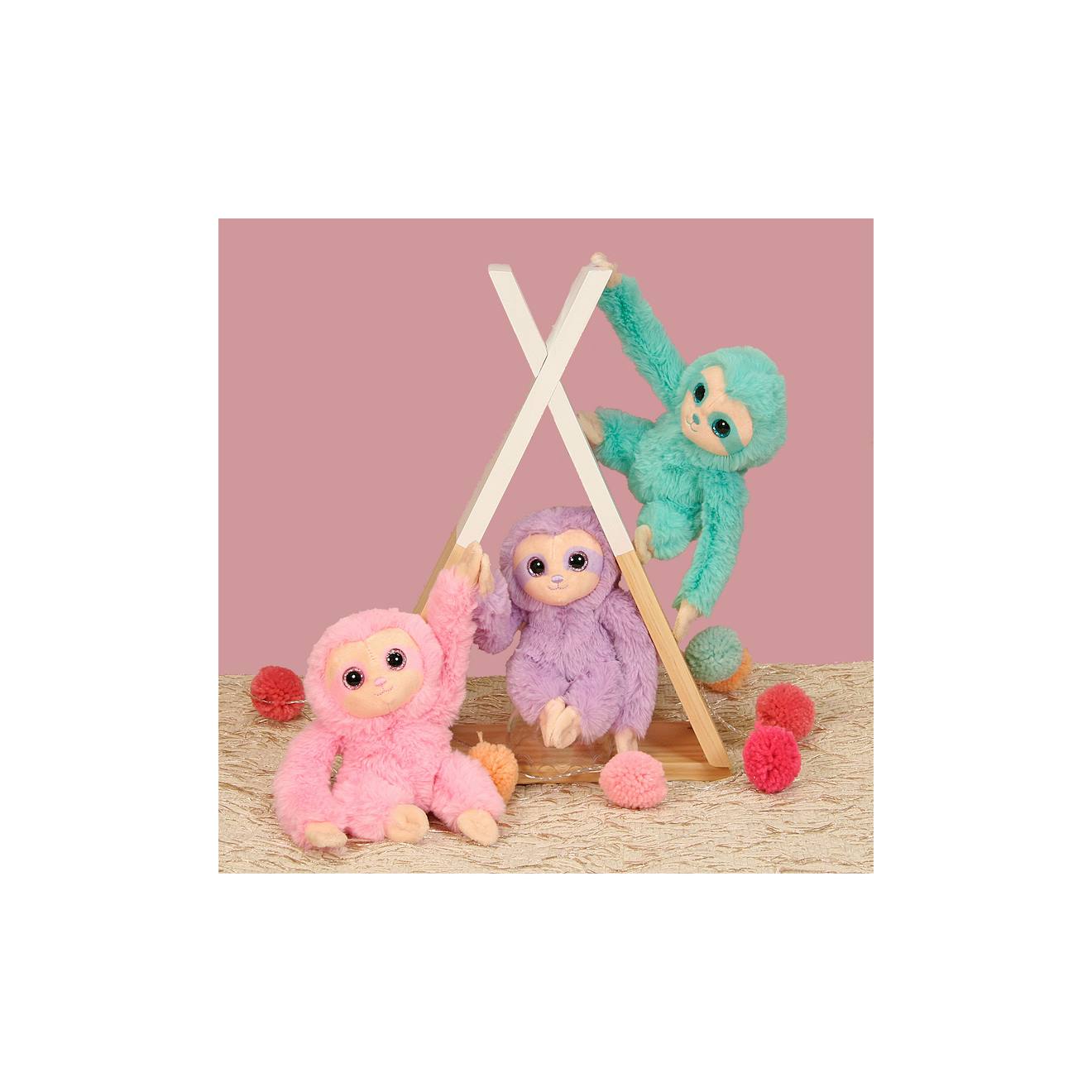 Peluche - peluche p'tit paresseux vert d'eau - 16 cm vert