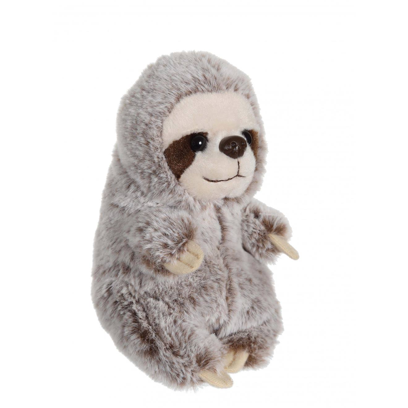 Peluche - peluche p'tits farouches paresseux - 15 cm marron