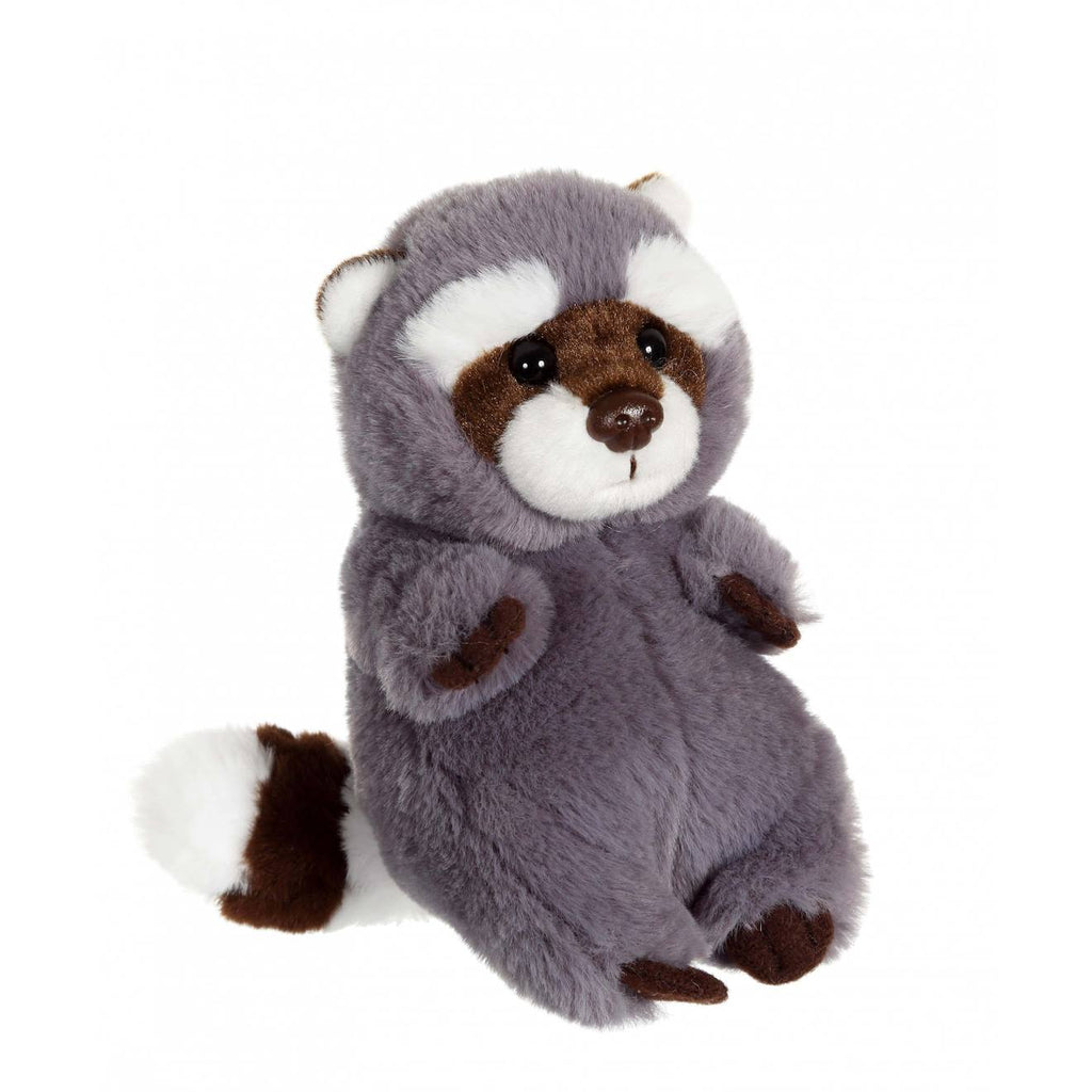 Peluche - peluche p'tits farouches raton laveur - 15 cm gris