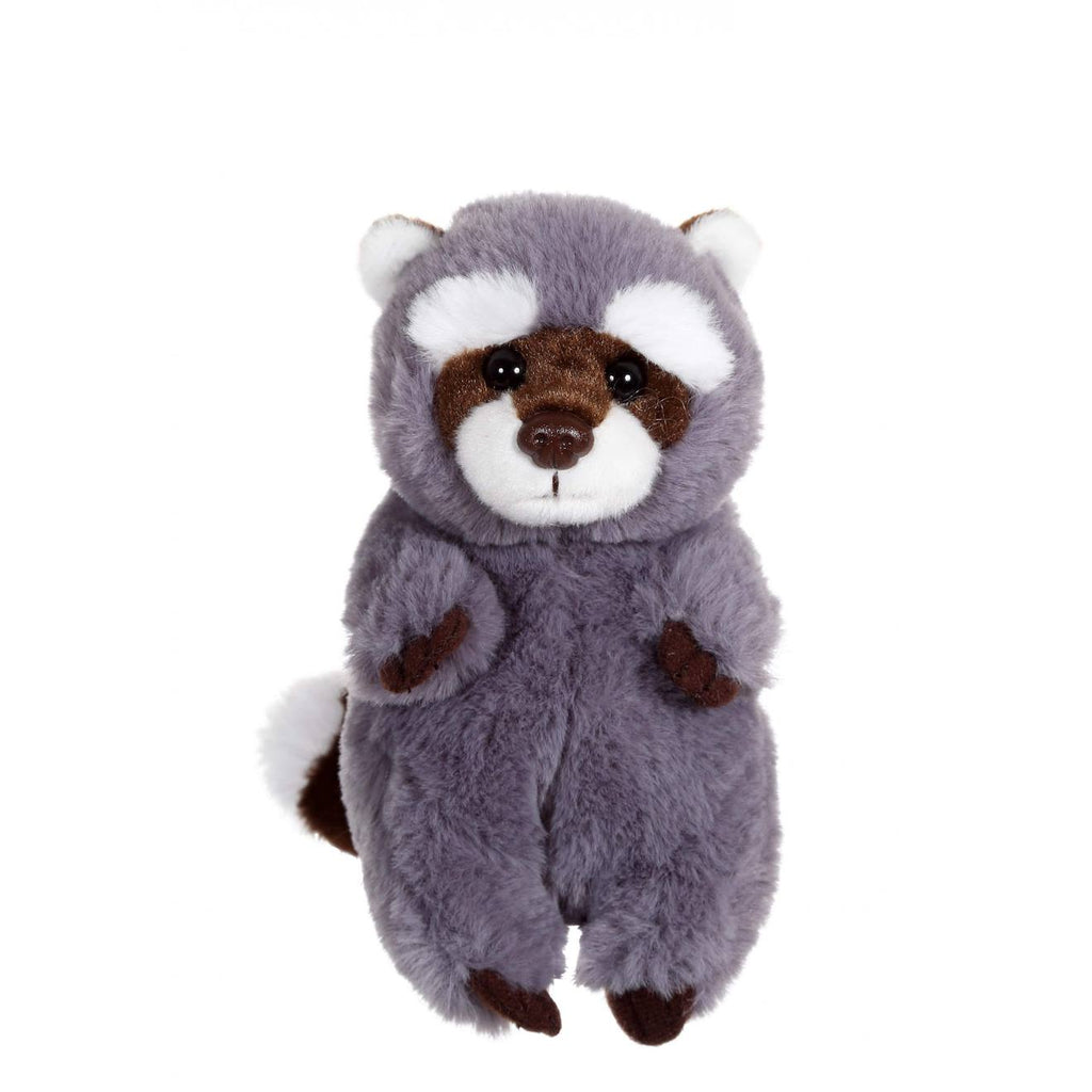 Peluche - peluche p'tits farouches raton laveur - 15 cm gris