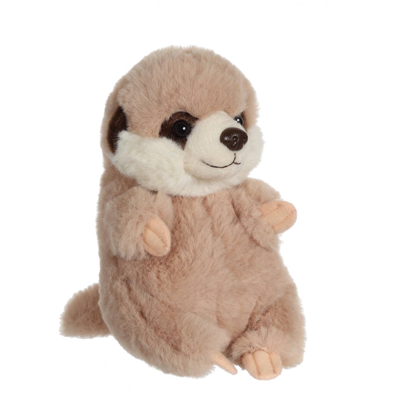 Peluche - peluche p'tits farouches suricate - 15 cm marron