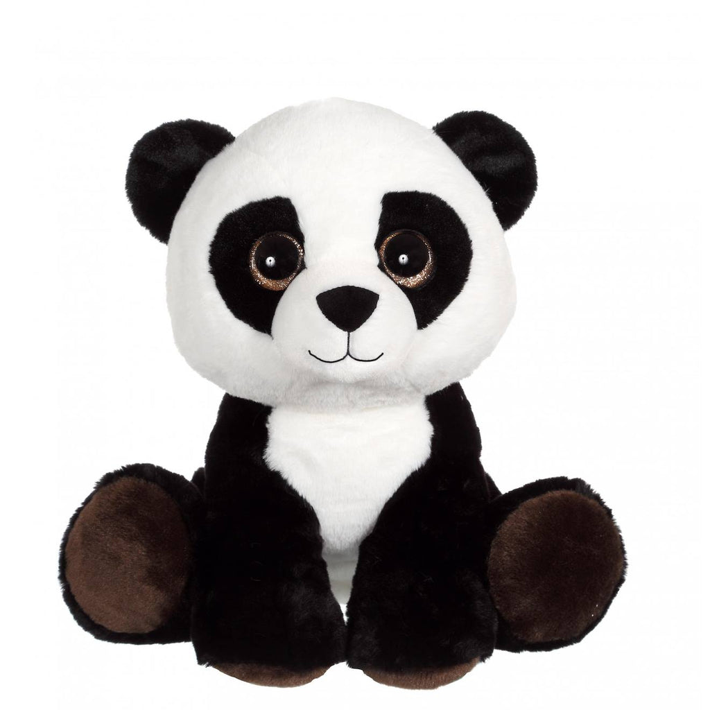 Peluche - peluche puppy eyes pets - panda noir et blanc - 40 cm noir