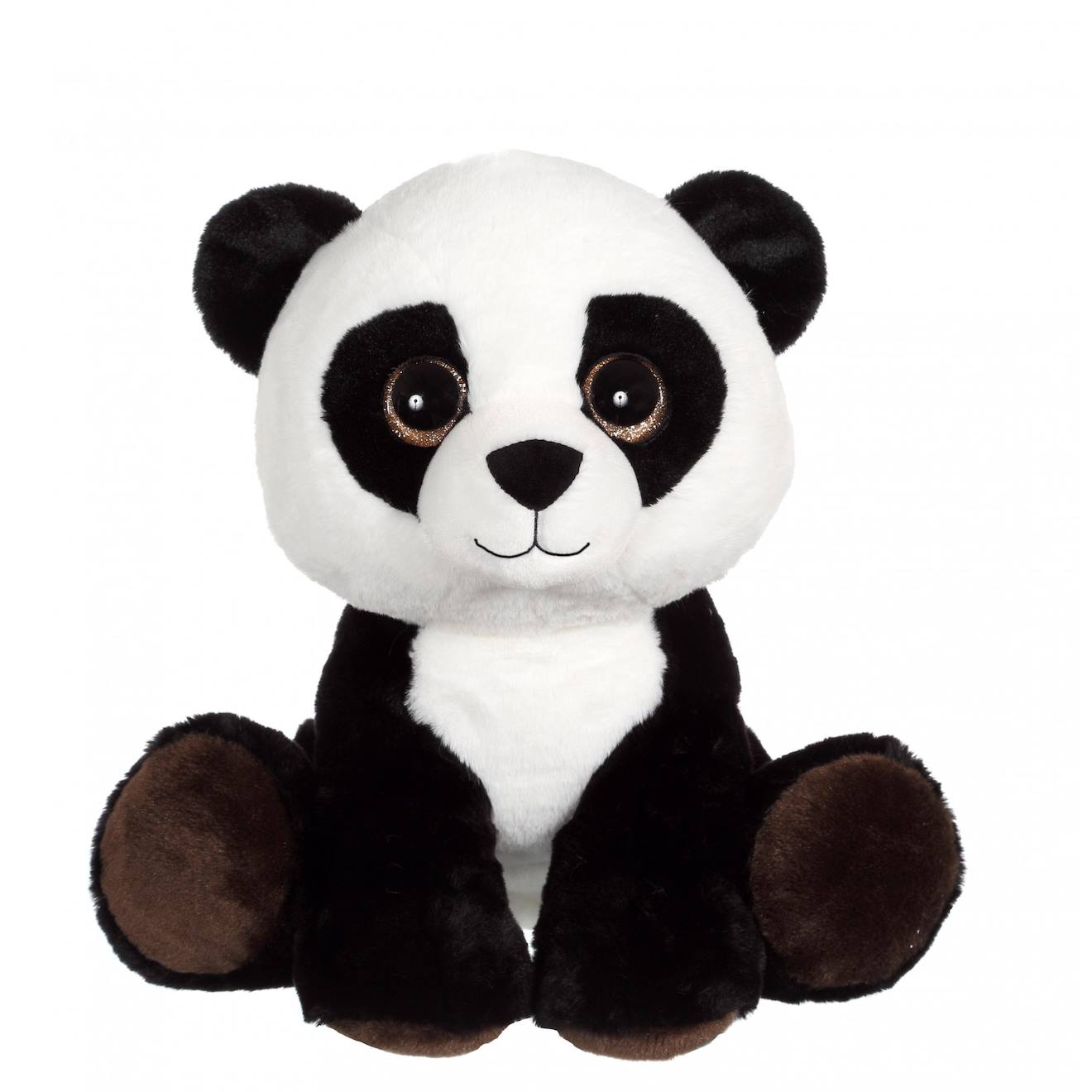 Peluche - peluche puppy eyes pets - panda noir et blanc - 40 cm noir