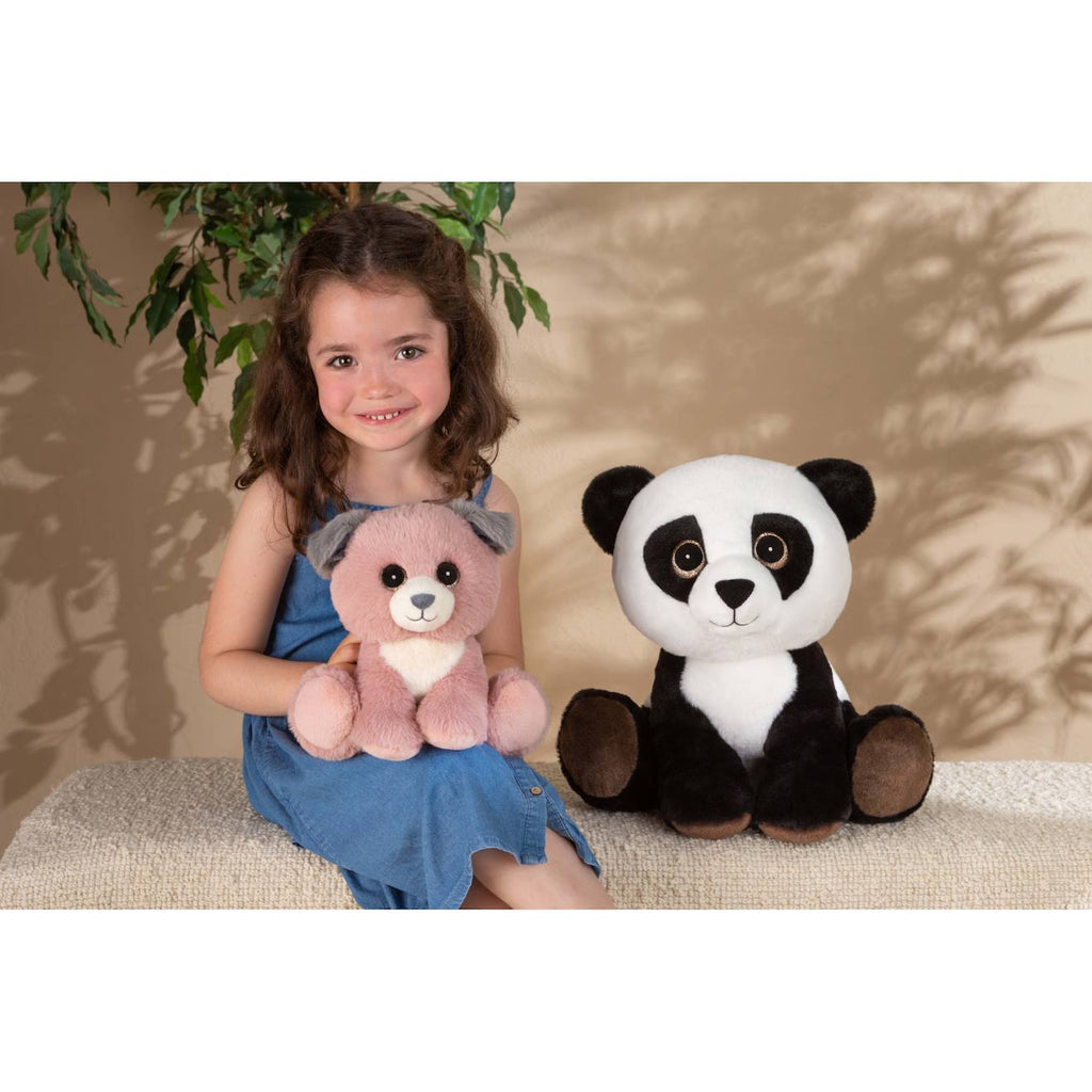 Peluche - peluche puppy eyes pets - panda noir et blanc - 40 cm noir