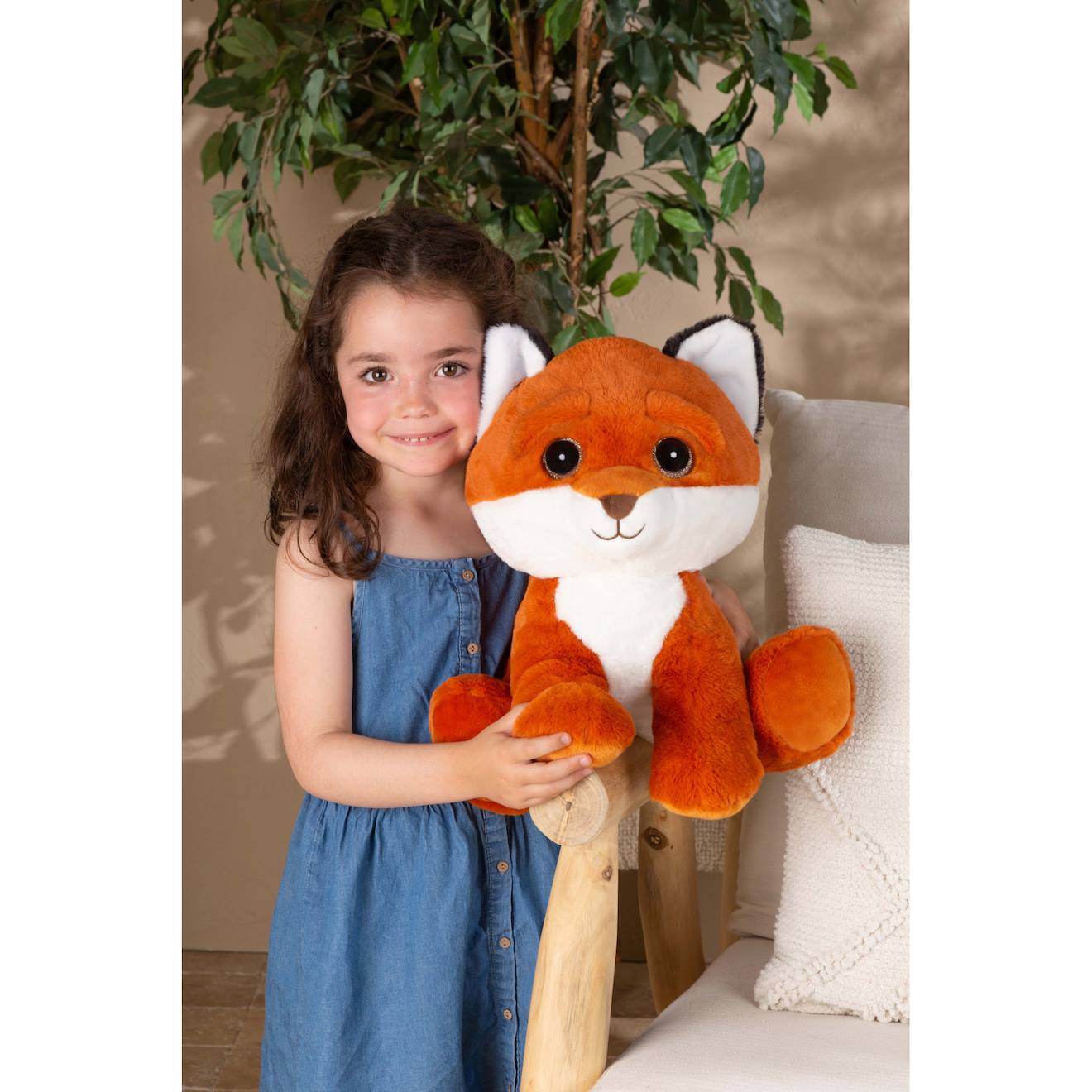 Peluche - peluche puppy eyes pets - renard orange et blanc - 40 cm orange