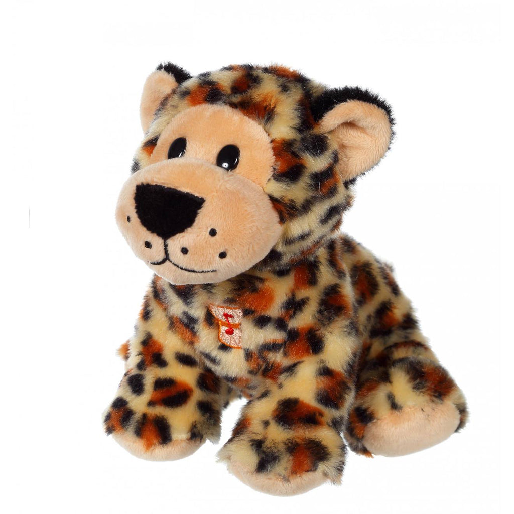 Peluche - peluche savanoos sonore - léopard - 15 cm orange