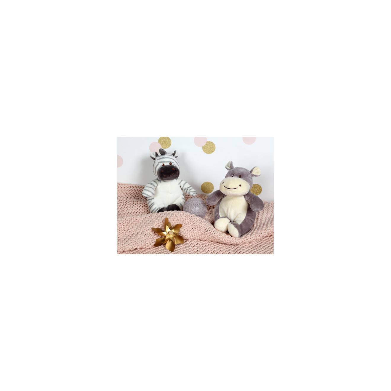 Peluche - peluche toodoux hippopotame - 15 cm gris
