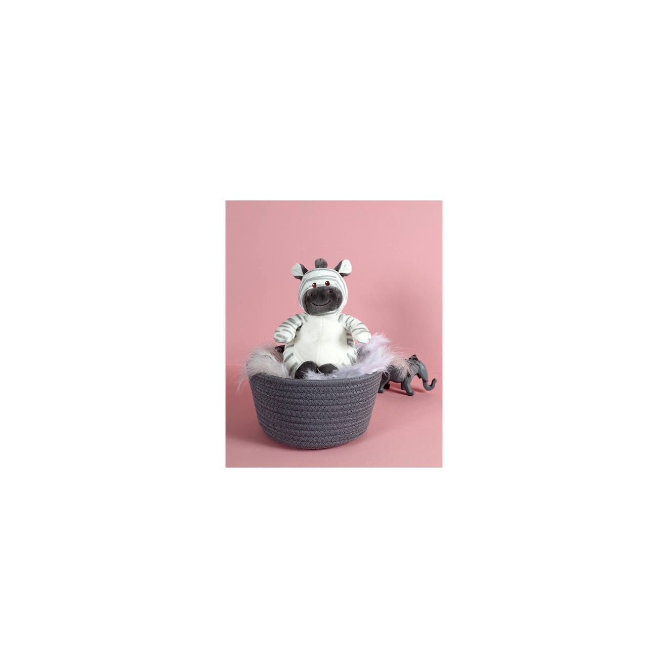 Peluche - peluche toodoux zèbre - 15 cm noir