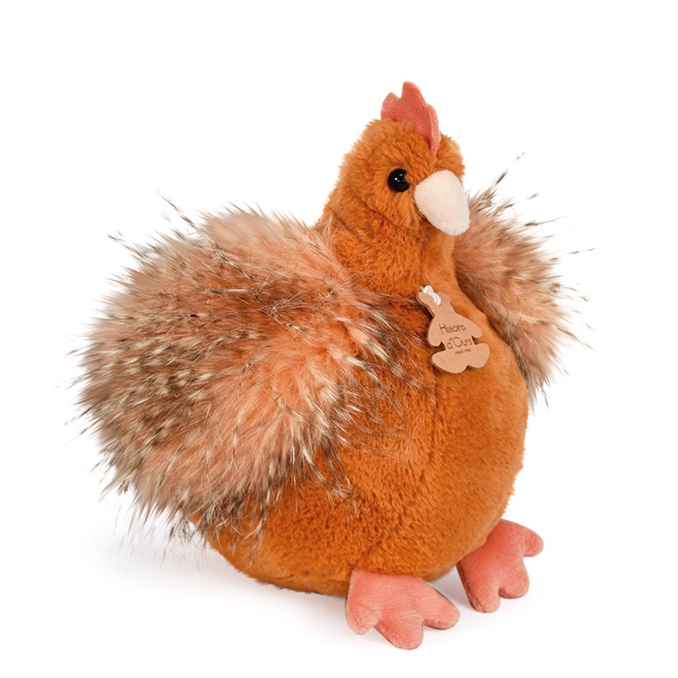 Peluche poule poulette 20 cm orange