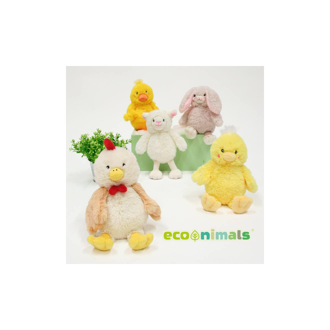 Peluche - poussin éconimals de pâques en peluche éco-conçue - 15 cm jaune