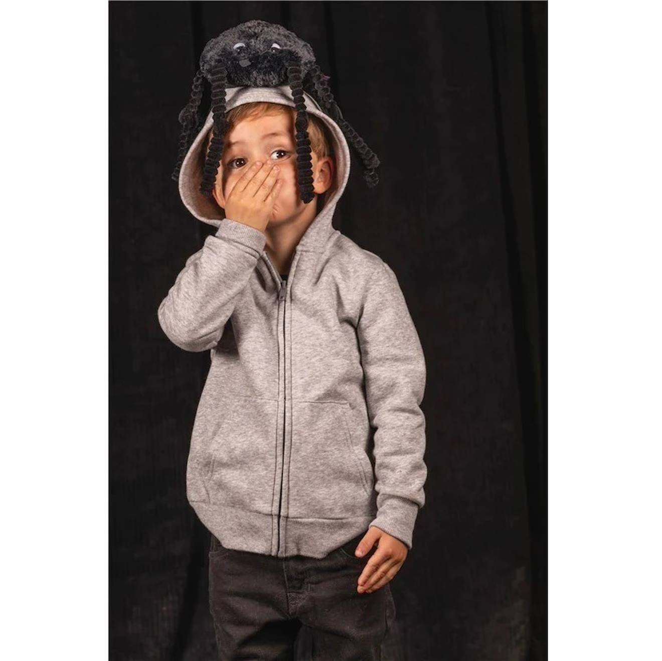 Peluche ptipotos araignée noire noir