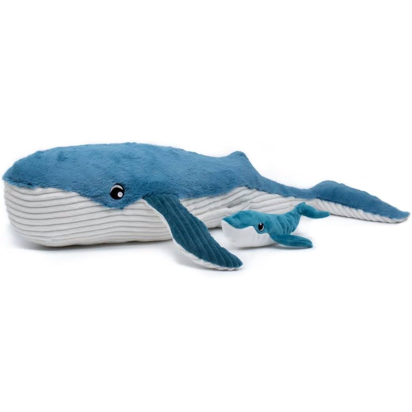 Peluche ptipotos baleine maman bébé bleue bleu