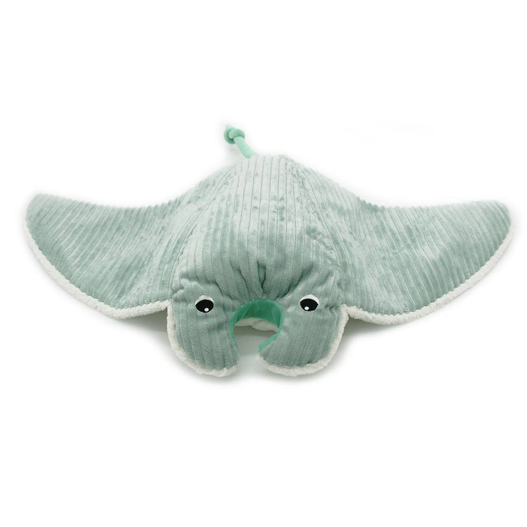 Peluche ptipotos raie manta et son bébé menthe vert