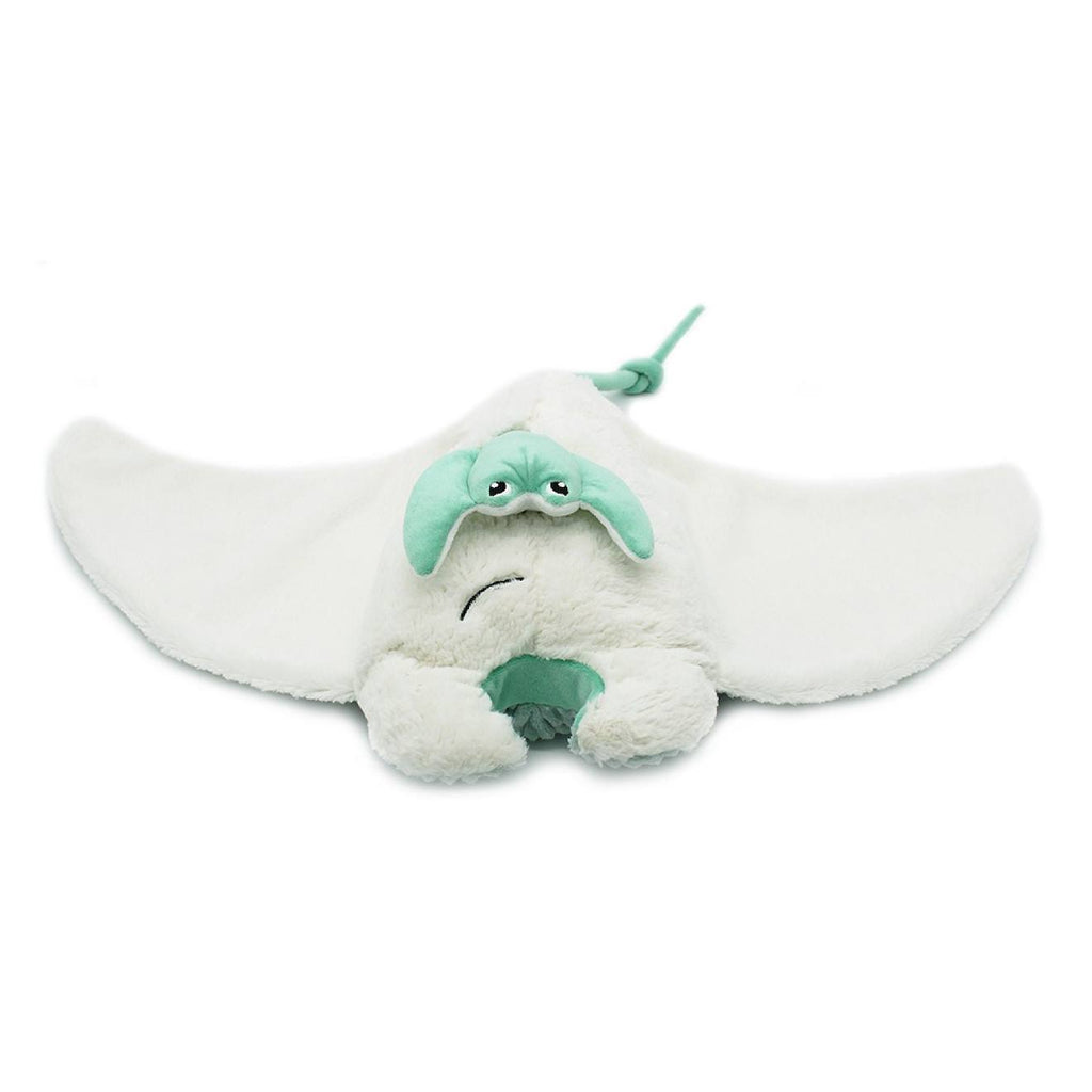 Peluche ptipotos raie manta et son bébé menthe vert
