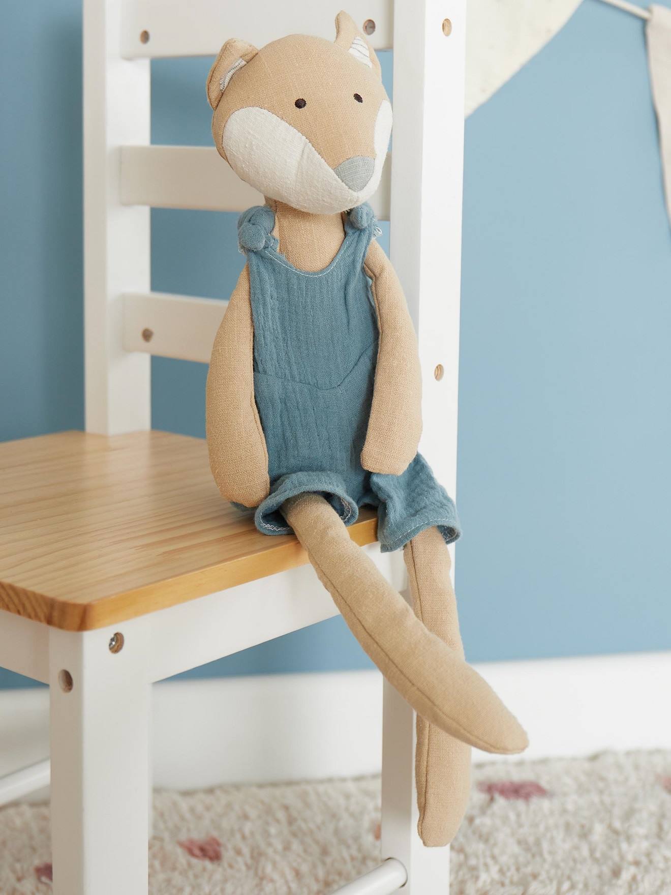 Peluche renard en coton et lin - 40 cm renard