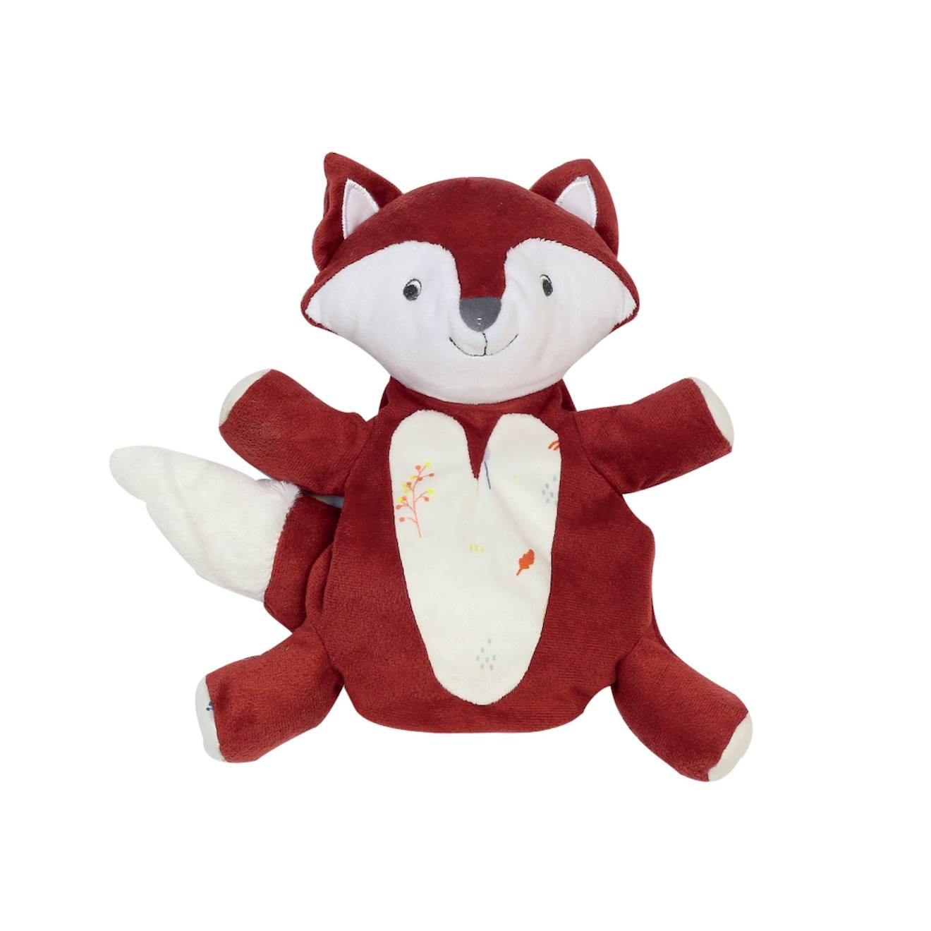 Peluche renard marionnette terracotta