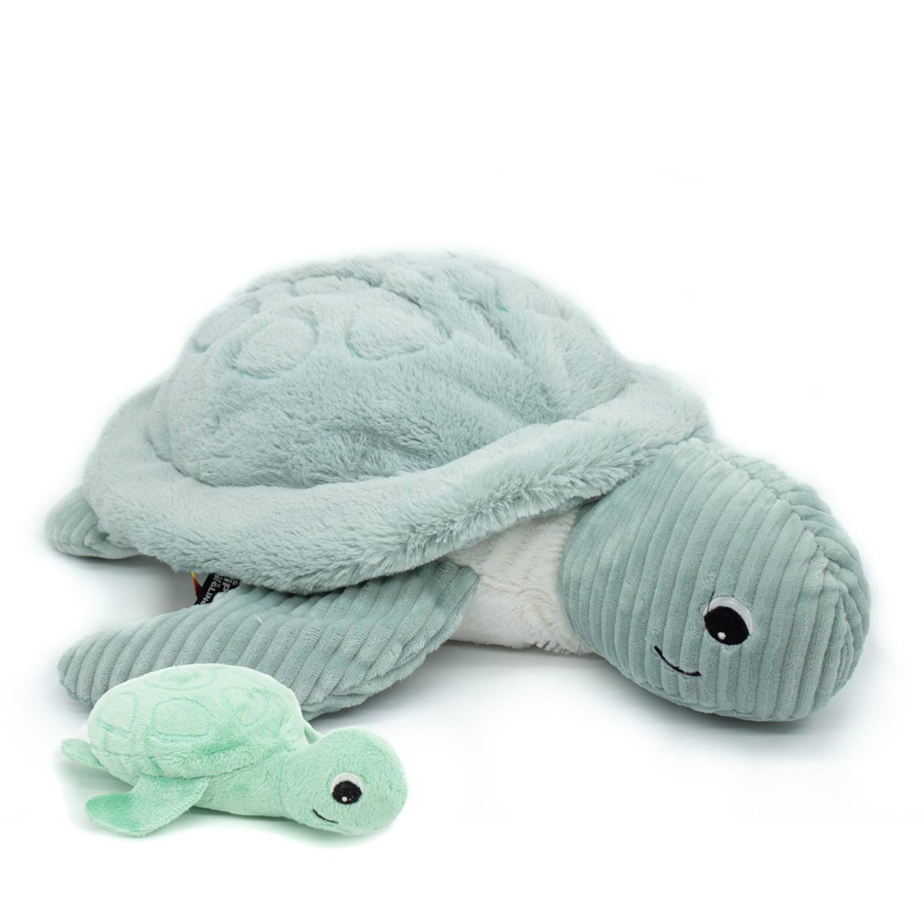 Peluche tortue géante maman et son bébé vert