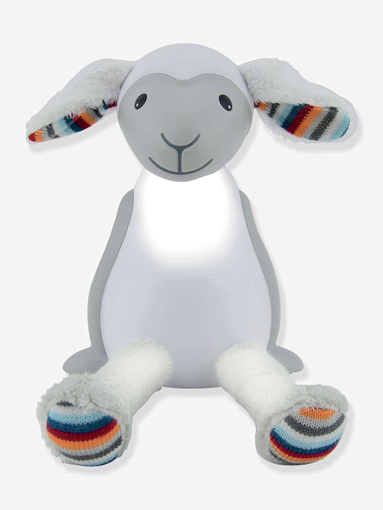 Peluche veilleuse et liseuse fin le mouton gris