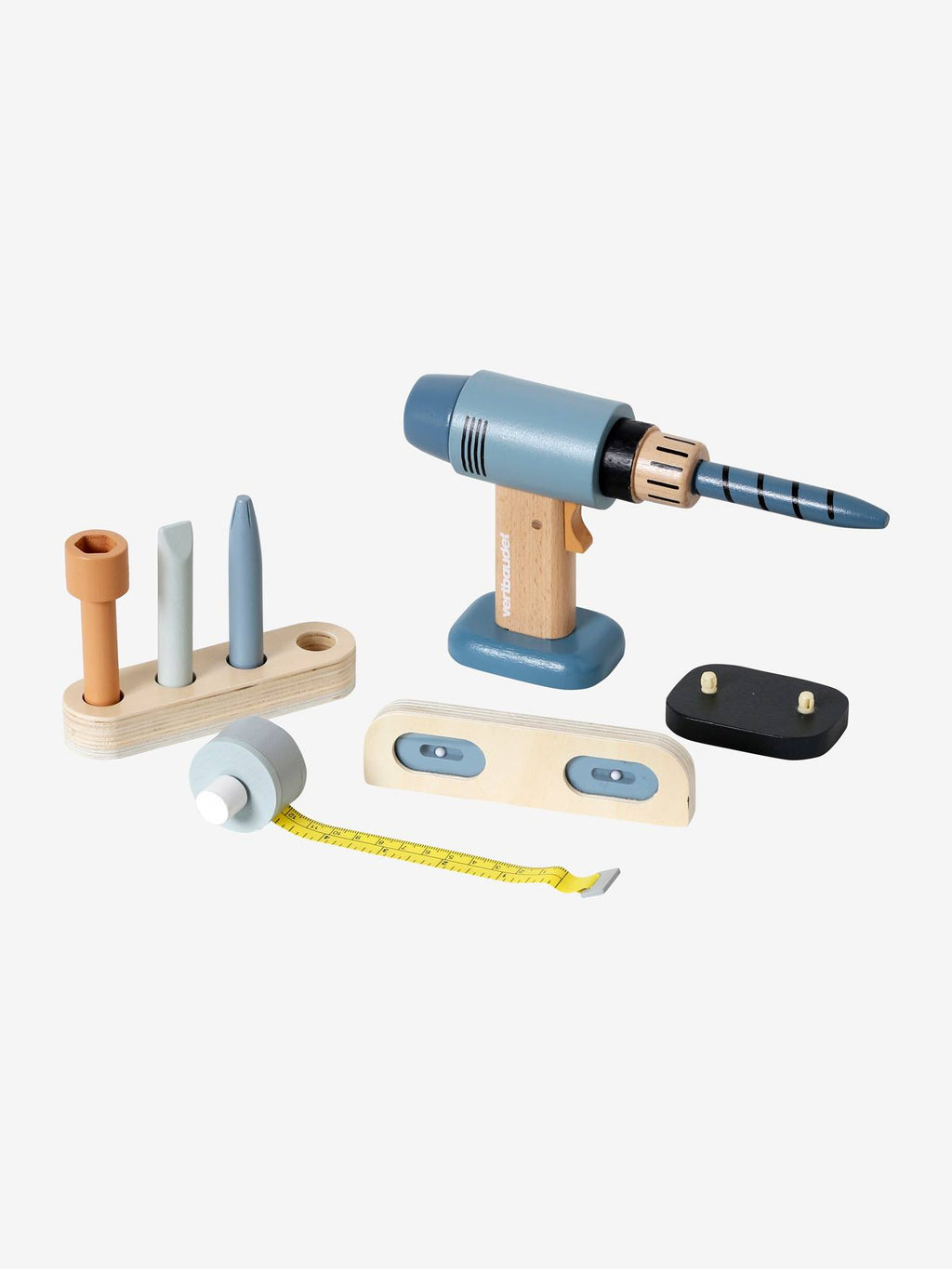 Perceuse visseuse et ses accessoires en bois FSC gris