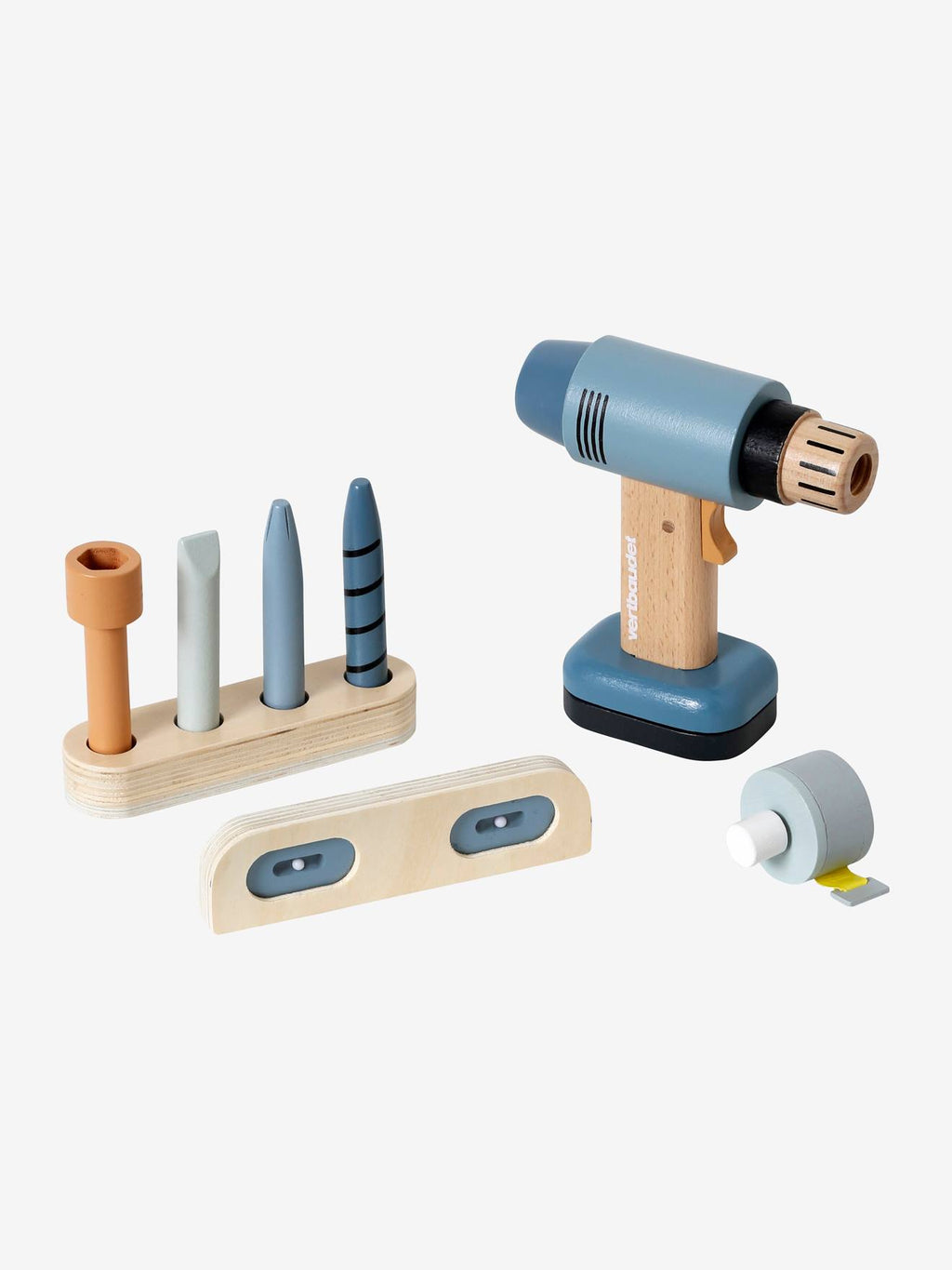 Perceuse visseuse et ses accessoires en bois FSC gris