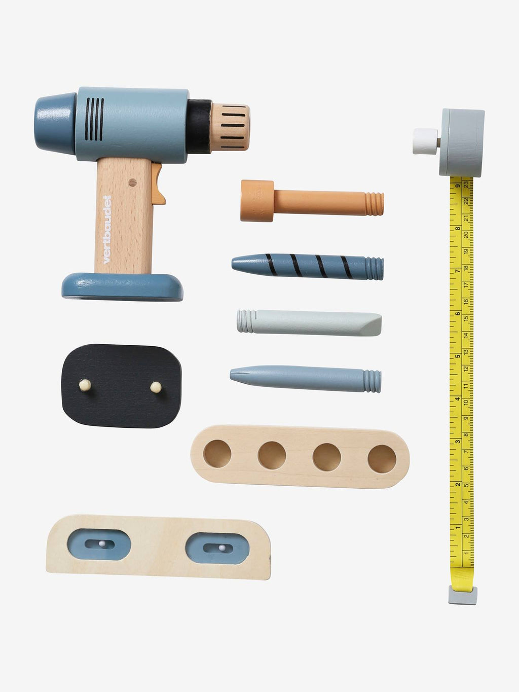 Perceuse visseuse et ses accessoires en bois FSC gris
