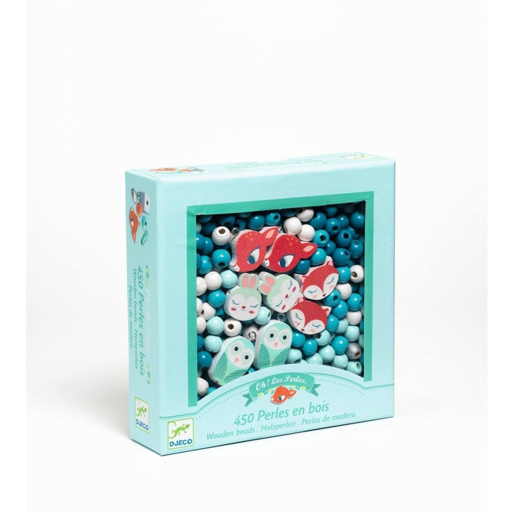 Perles en bois petits animaux multicolore