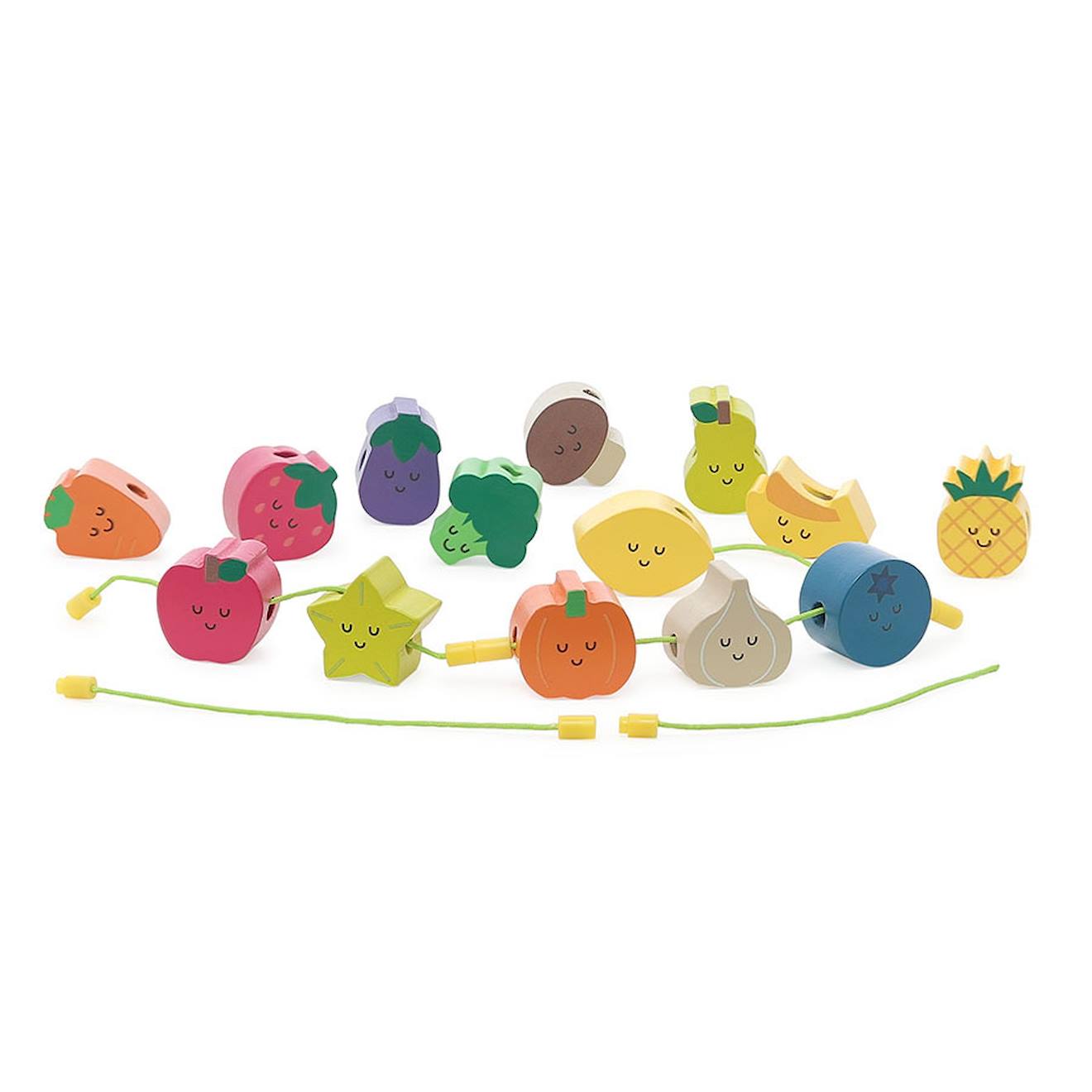Perles en bois tutti frutti rouge