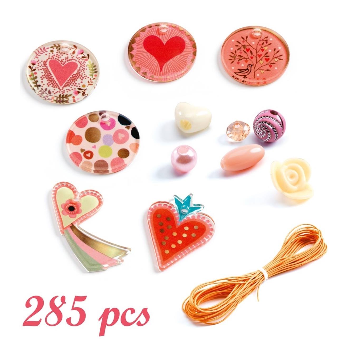 Perles fantaisies coeur rose