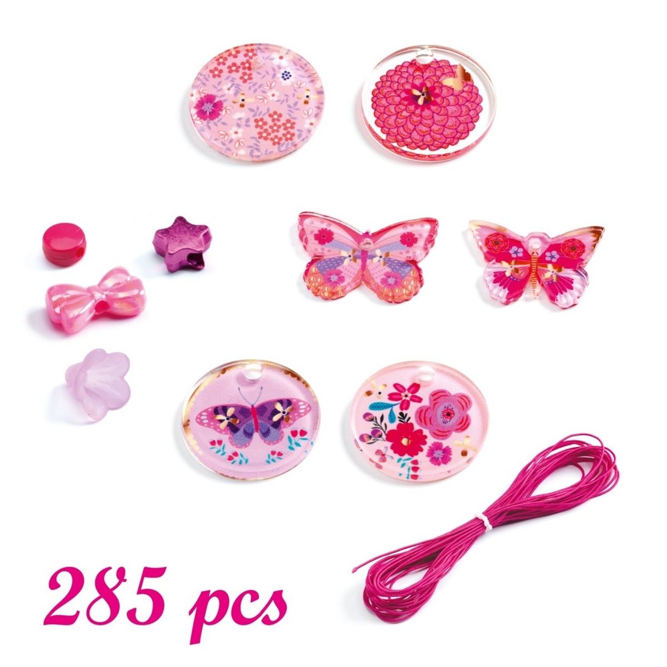 Perles fantaisies papillons rose