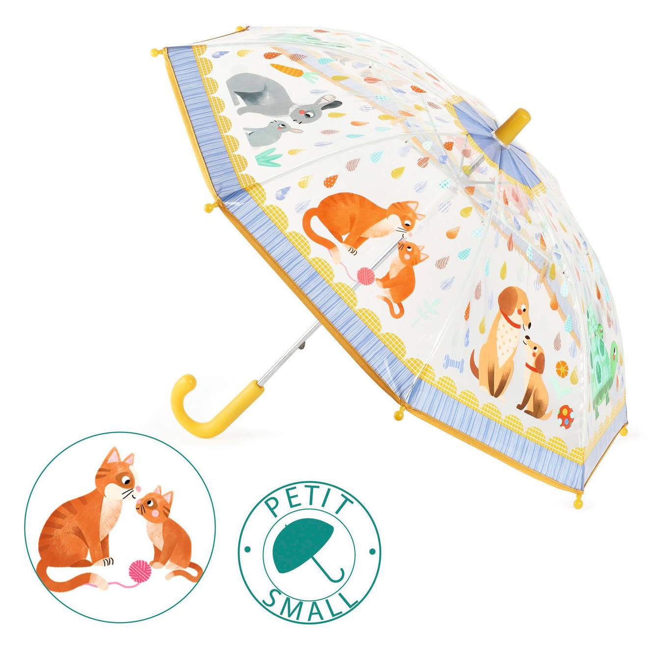 Petit parapluie maman et bébé jaune