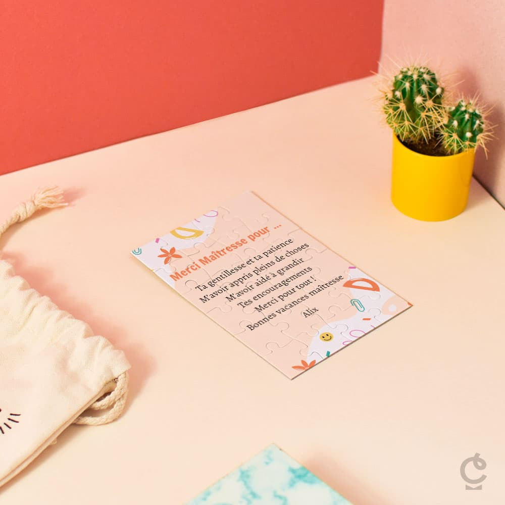 Petit Puzzle Maîtresse à Personnaliser - Thème École - Puzzle Personnalisé