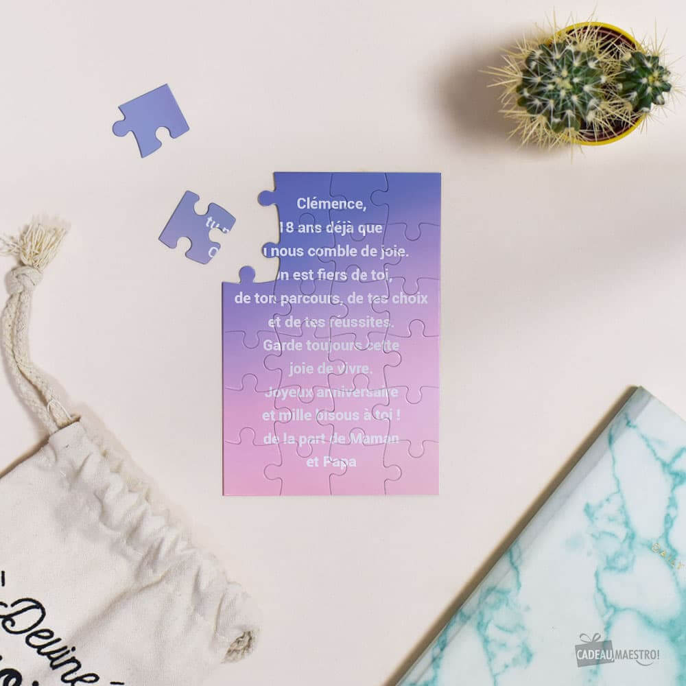 Petit Puzzle Message à Personnaliser - Texte 100% Personnalisable - Puzzle Personnalisé