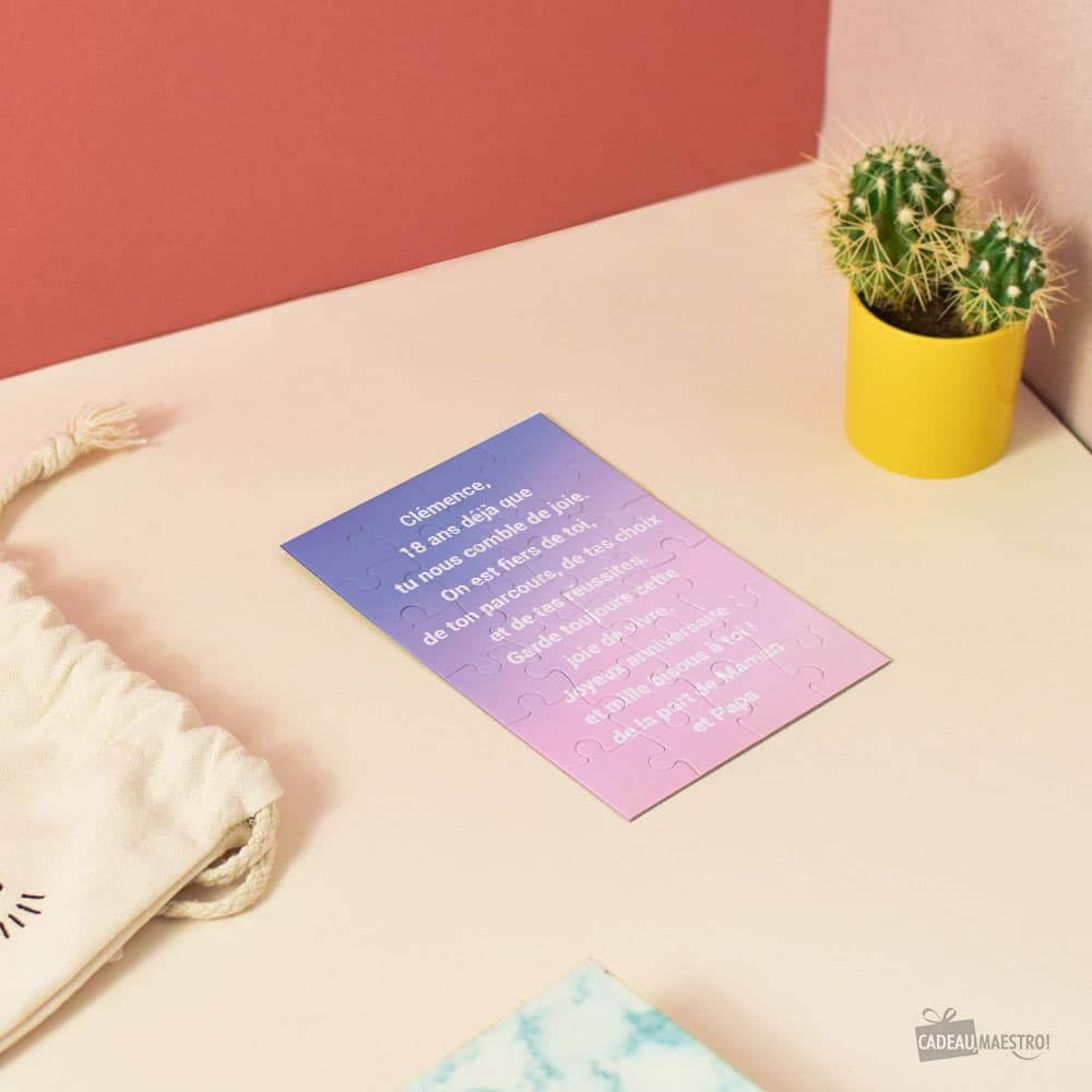 Petit Puzzle Message à Personnaliser - Texte 100% Personnalisable - Puzzle Personnalisé