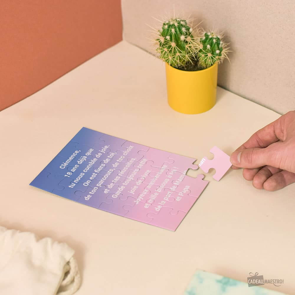 Petit Puzzle Message à Personnaliser - Texte 100% Personnalisable - Puzzle Personnalisé