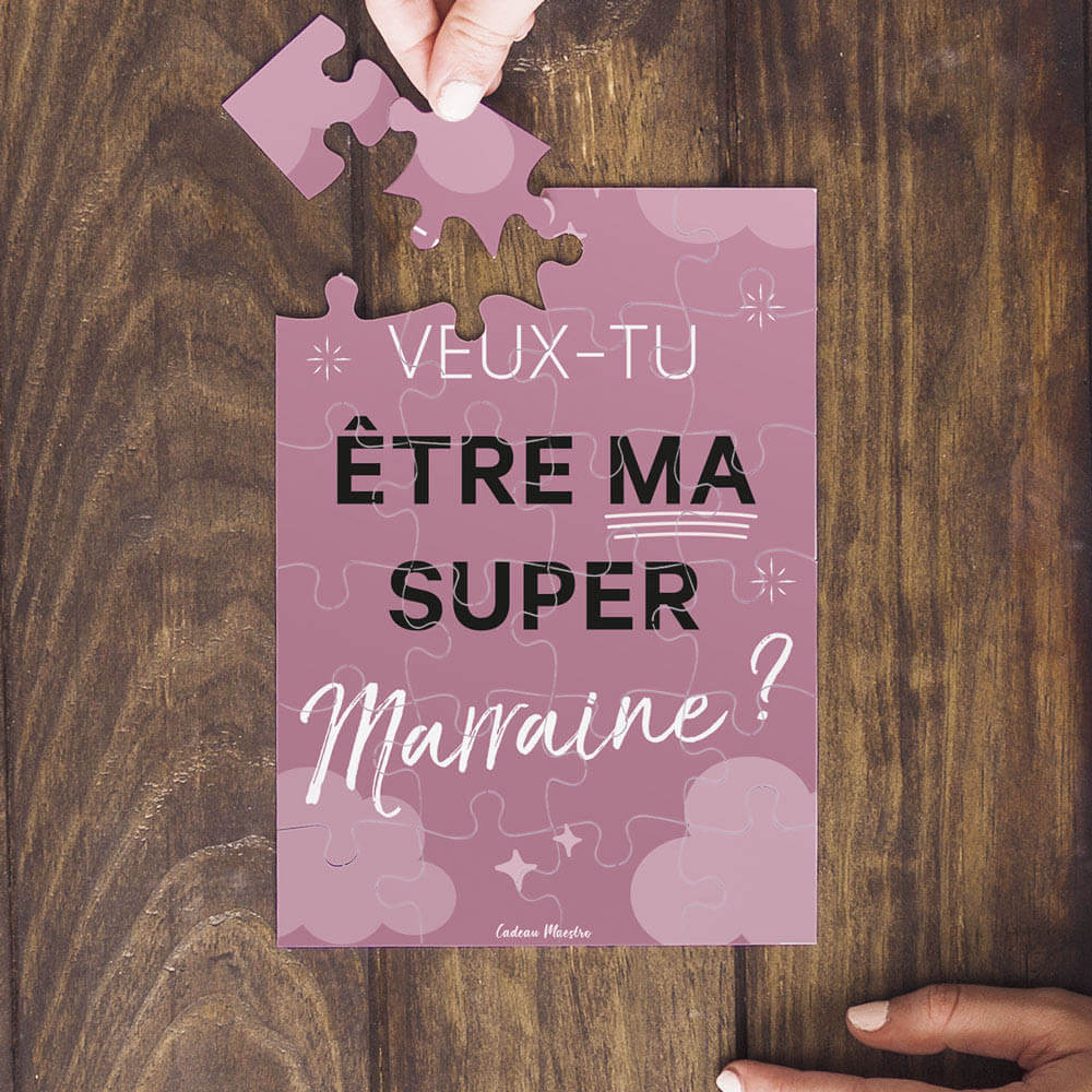 Petit Puzzle Surprise Marraine - Cadeau Grands-Parents