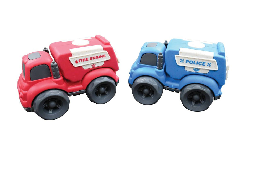 Petites voitures - pack de police et camion de pompier multicolore