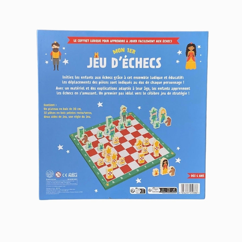 Pièces d'échecs en bois FSC pour l'apprentissage des enfants